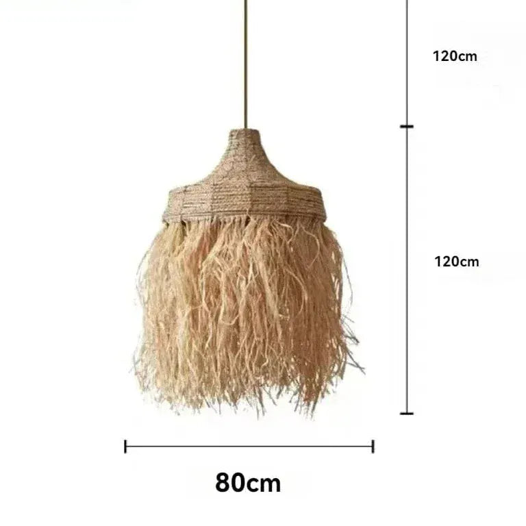 BE SHINE Suspension en paille style bohème 80 CM / NEUTRE 4200K