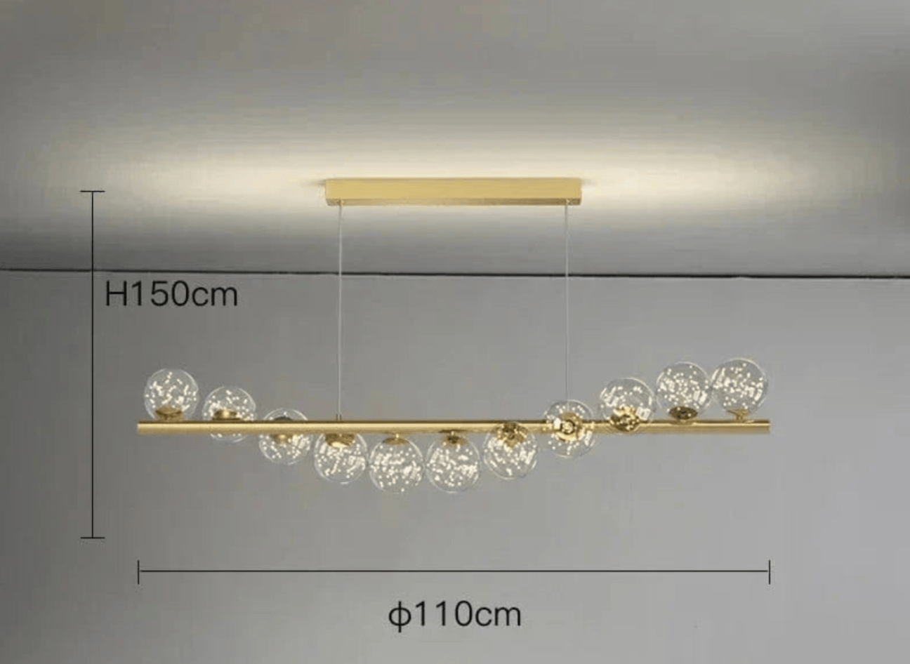 BE SHINE Suspension led torsade B-11 TÊTES-77w / LUMIÈRE FROIDE 6000K