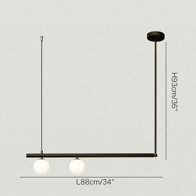 BE SHINE Suspension doré design géométrique NOIR 2 TÊTES / LUMIÈRE CHAUDE