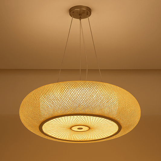 BE SHINE Suspension ronde en bambou style Japandi