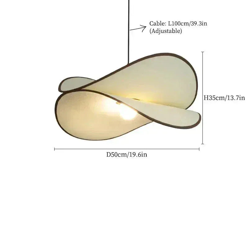 Eclairage suspension Suspension beige en tissu 50 CM / LUMIÈRE FROIDE 6000K