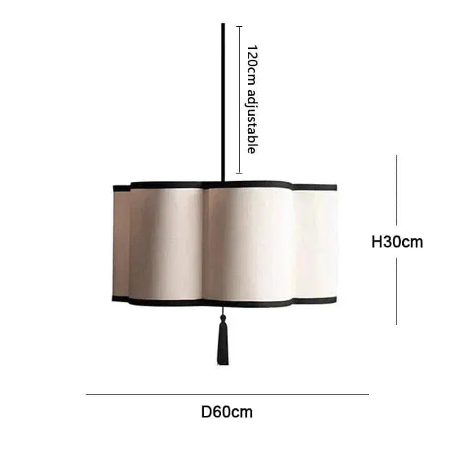 Eclairage suspension Suspension fleur en tissu style japandi 60 CM / LUMIÈRE CHAUDE