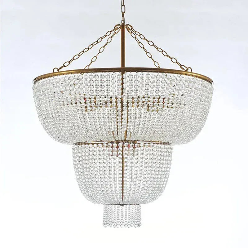 Eclairage suspension Suspension en perle style antique A DIAMÈTRE 80 CM CRISTAL / LUMIÈRE CHAUDE