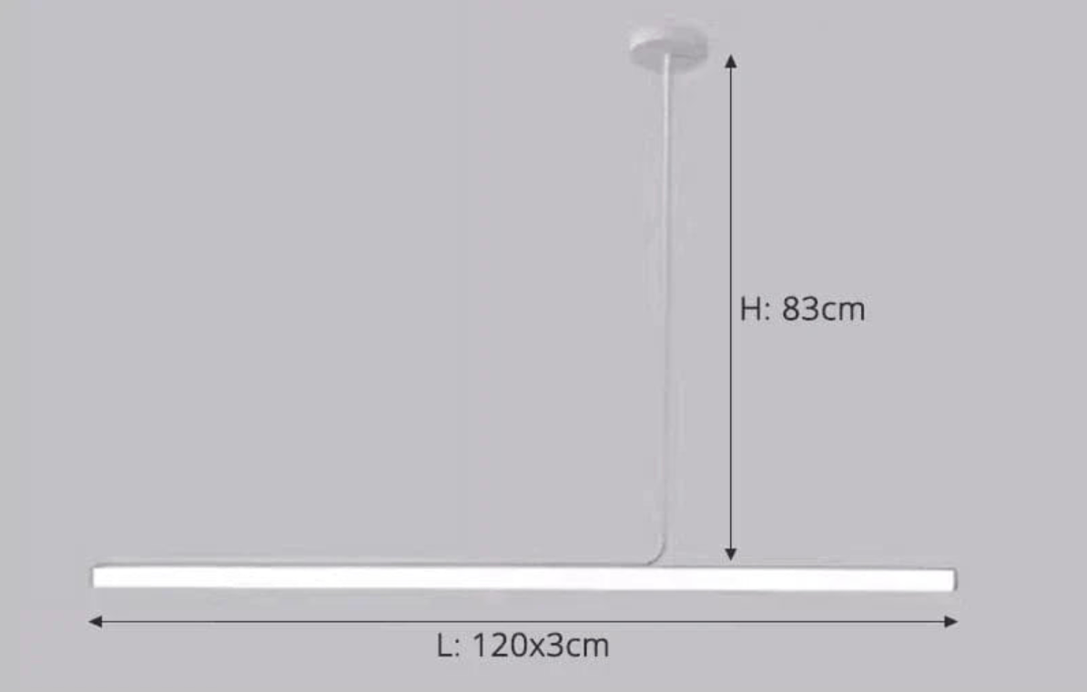 Eclairage suspension Suspension tube led design minimaliste BLANC 120 CM / DIMMABLE CONTRÔLE INTERRUPTEUR