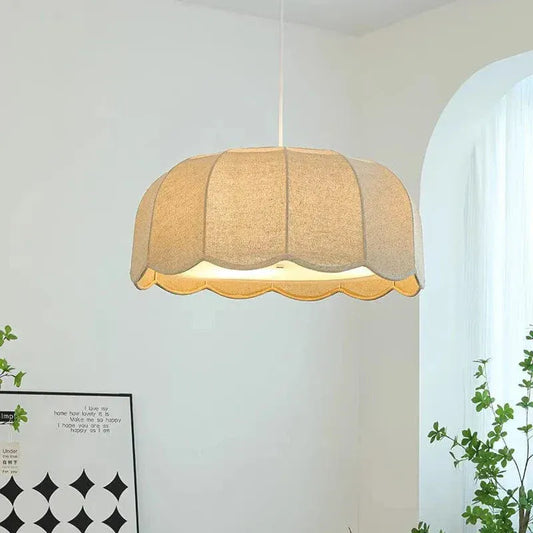 Eclairage suspension Suspension en tissu ambiance feutrée