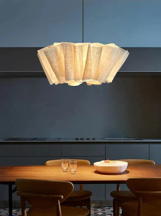 Eclairage suspension Suspension en tissu fibre naturelle