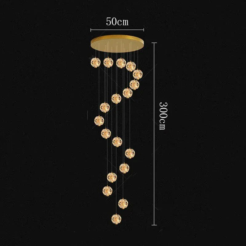 BE SHINE Suspension plafond haut cristal stars 18 TÊTES / DIMMABLE AVEC TÉLÉCOMMANDE