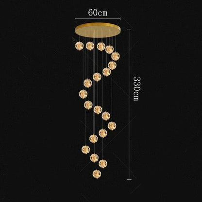 BE SHINE Suspension plafond haut cristal stars 20 TÊTES / DIMMABLE AVEC TÉLÉCOMMANDE