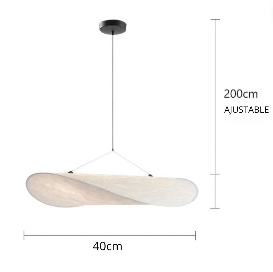 BE SHINE Suspension moderne en tissu design Japandi 40 CM / LUMIÈRE BLANCHE