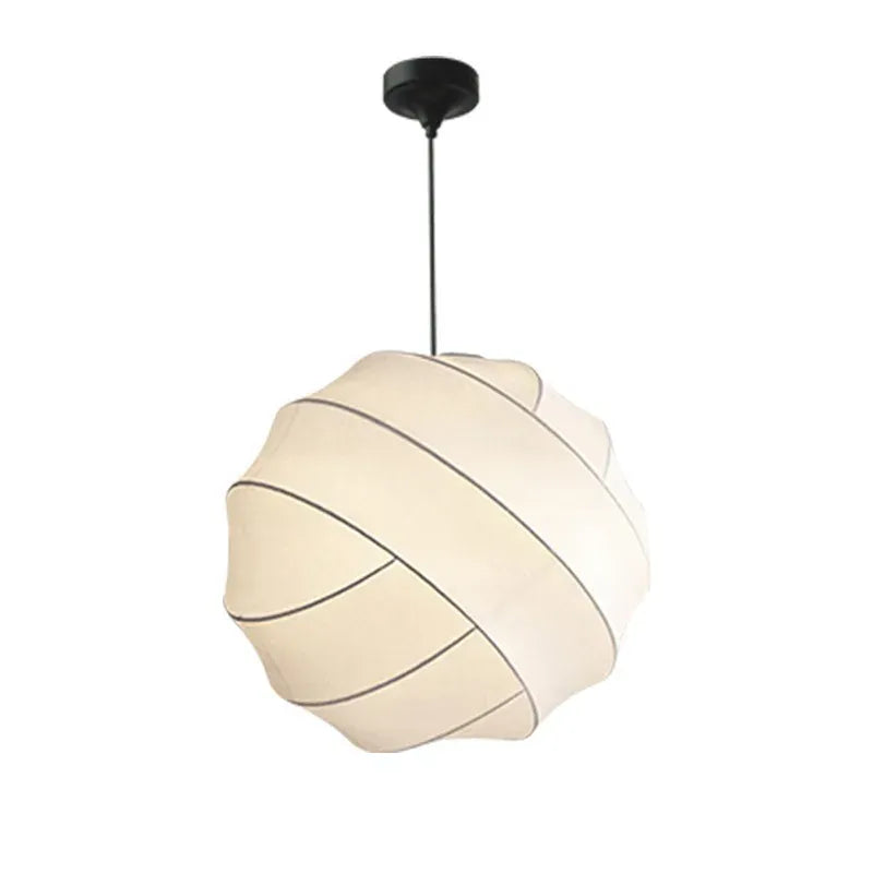 BE SHINE Suspension boule en tissu style japandi 40 CM / LUMIÈRE CHAUDE