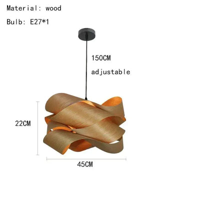 BE SHINE Suspension en bois design organique 45 CM