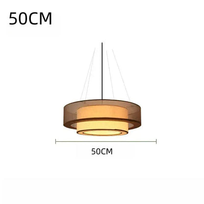 BE SHINE Suspension en tissu abats-jour superposé 50 CM A / LUMIÈRE CHAUDE