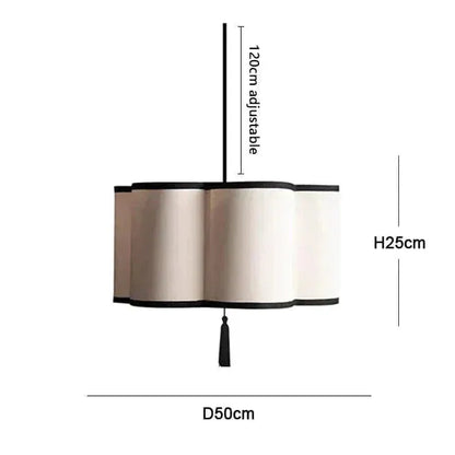 BE SHINE Suspension fleur en tissu style japandi 50 CM / LUMIÈRE CHAUDE