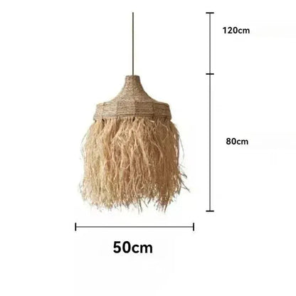 BE SHINE Suspension en paille style bohème 50 CM / NEUTRE 4200K