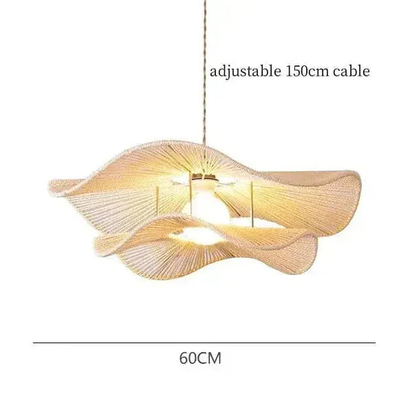 BE SHINE Suspension abat-jour en fibre naturelle 60 CM / BLANC
