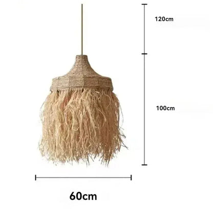 BE SHINE Suspension en paille style bohème 60 CM / NEUTRE 4200K