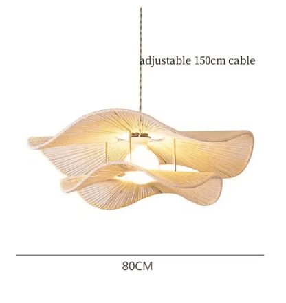 BE SHINE Suspension abat-jour en fibre naturelle 80 CM / BLANC