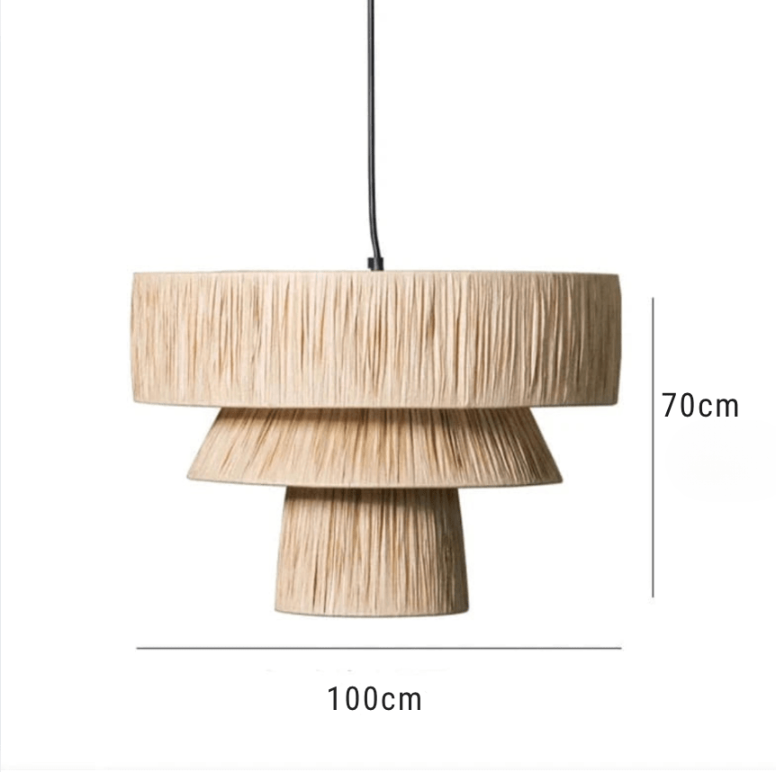BE SHINE Suspension Japandi en fibre naturel A 100 CM