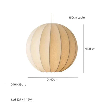 BE SHINE Suspensions en soie design créatif style Japandi A-40CM / LUMIÈRE FROIDE 6500K