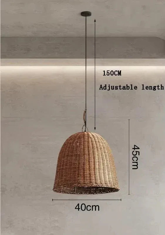 BE SHINE Suspension en rotin panier tressé A-40CM / LUMIÈRE NEUTRE 4000k