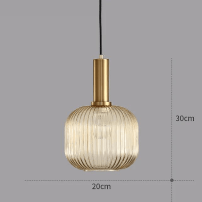 BE SHINE Petite suspension en verre ornée de laiton AMBRE
