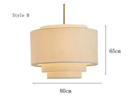 BE SHINE Suspensions en tissu design classique B - 80cm / LUMIÈRE CHAUDE