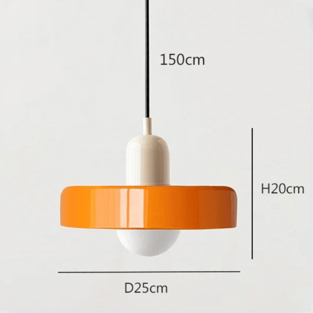 BE SHINE Suspension scandinave vintage en verre BEIGE ET ORANGE