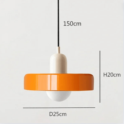 BE SHINE Suspension scandinave vintage en verre BEIGE ET ORANGE