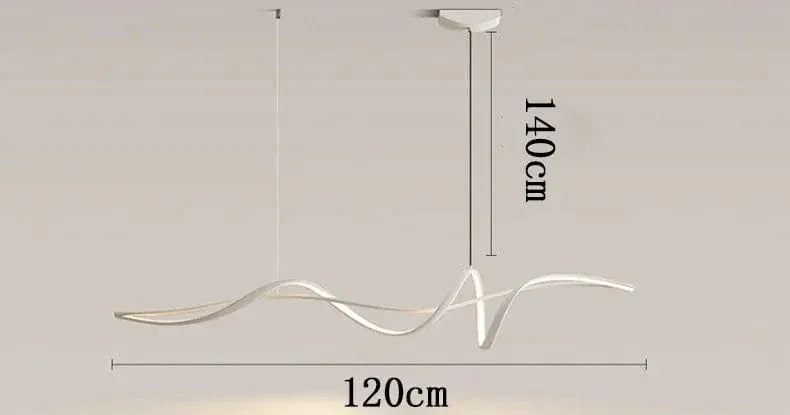 BE SHINE Suspension LED minimaliste design spirale BLANC / 120 CM / LUMIÈRE CHAUDE 3000K