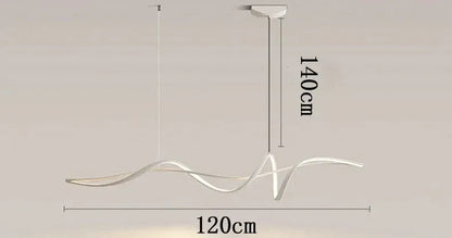 BE SHINE Suspension LED minimaliste design spirale BLANC / 120 CM / LUMIÈRE CHAUDE 3000K