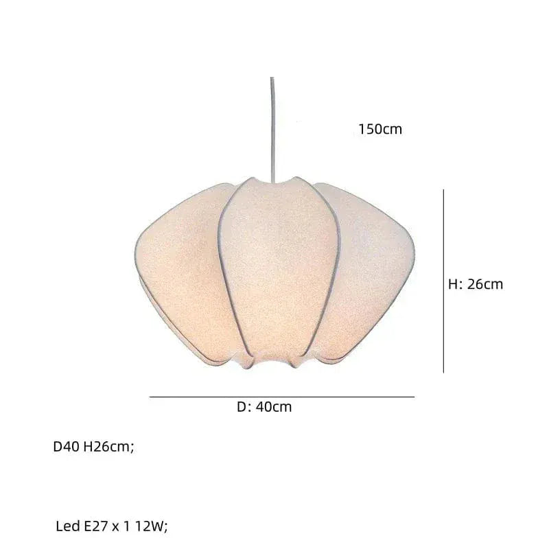 BE SHINE Suspensions en soie design créatif style Japandi C-40CM / LUMIÈRE FROIDE 6500K