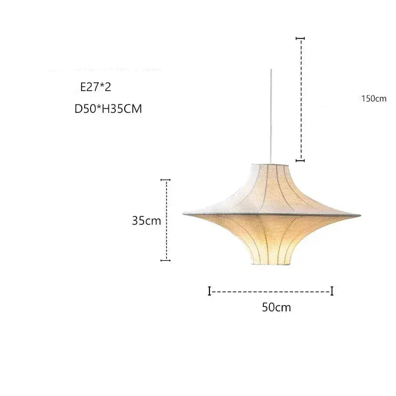 BE SHINE Suspensions en soie design créatif style Japandi E-50CM / LUMIÈRE FROIDE 6500K