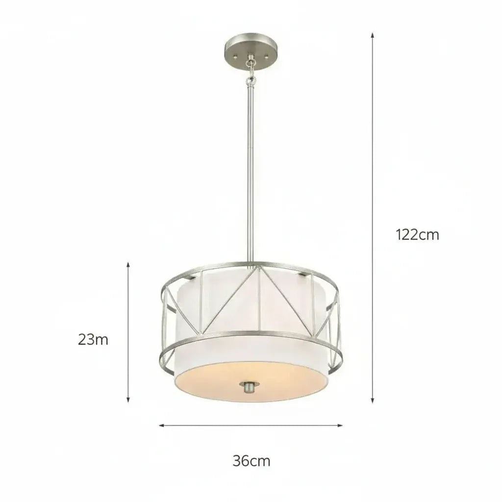 BE SHINE Suspension luminaire chic NICKEL - 35CM / LUMIÈRE NEUTRE