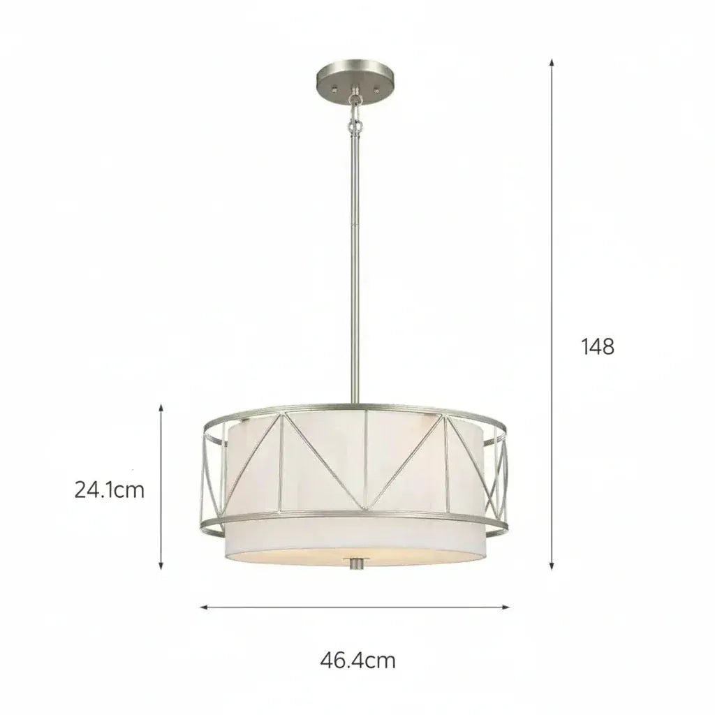 BE SHINE Suspension luminaire chic NICKEL - 45CM / LUMIÈRE NEUTRE