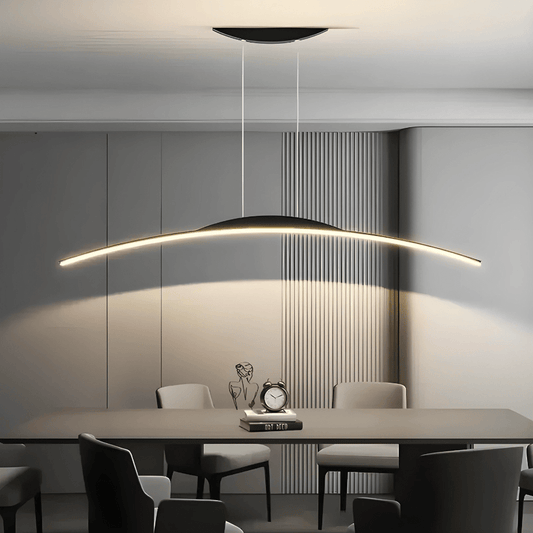 BE SHINE Suspension moderne design Arc LED NOIR / 80 CM / TRICOLORE