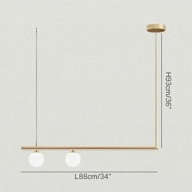 BE SHINE Suspension doré design géométrique OR 2 TÊTES / LUMIÈRE CHAUDE