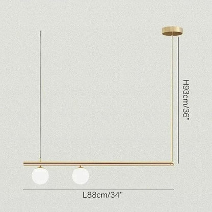 BE SHINE Suspension doré design géométrique OR 2 TÊTES / LUMIÈRE CHAUDE