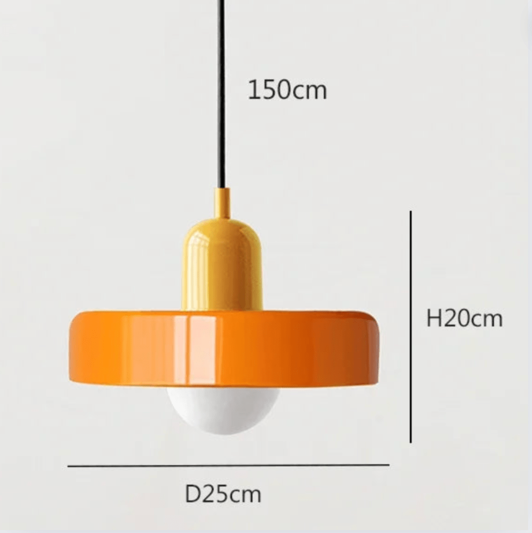 BE SHINE Suspension scandinave vintage en verre ORANGE