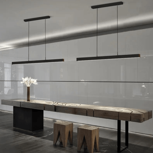 BE SHINE Suspension barre LED noire design minimaliste
