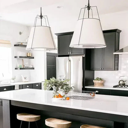 BE SHINE Suspension blanche abat-jour conique