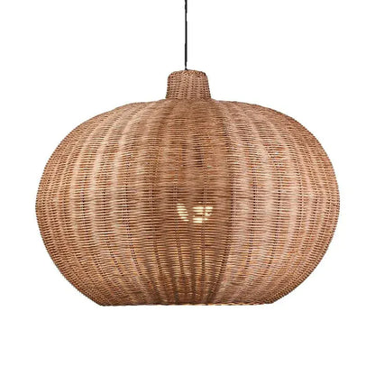 BE SHINE Suspension boule en rotin tressé