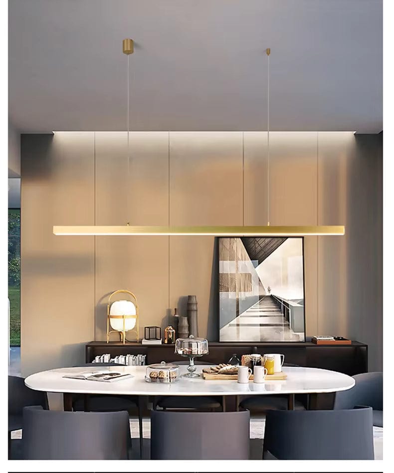 BE SHINE Suspension dorée barre led