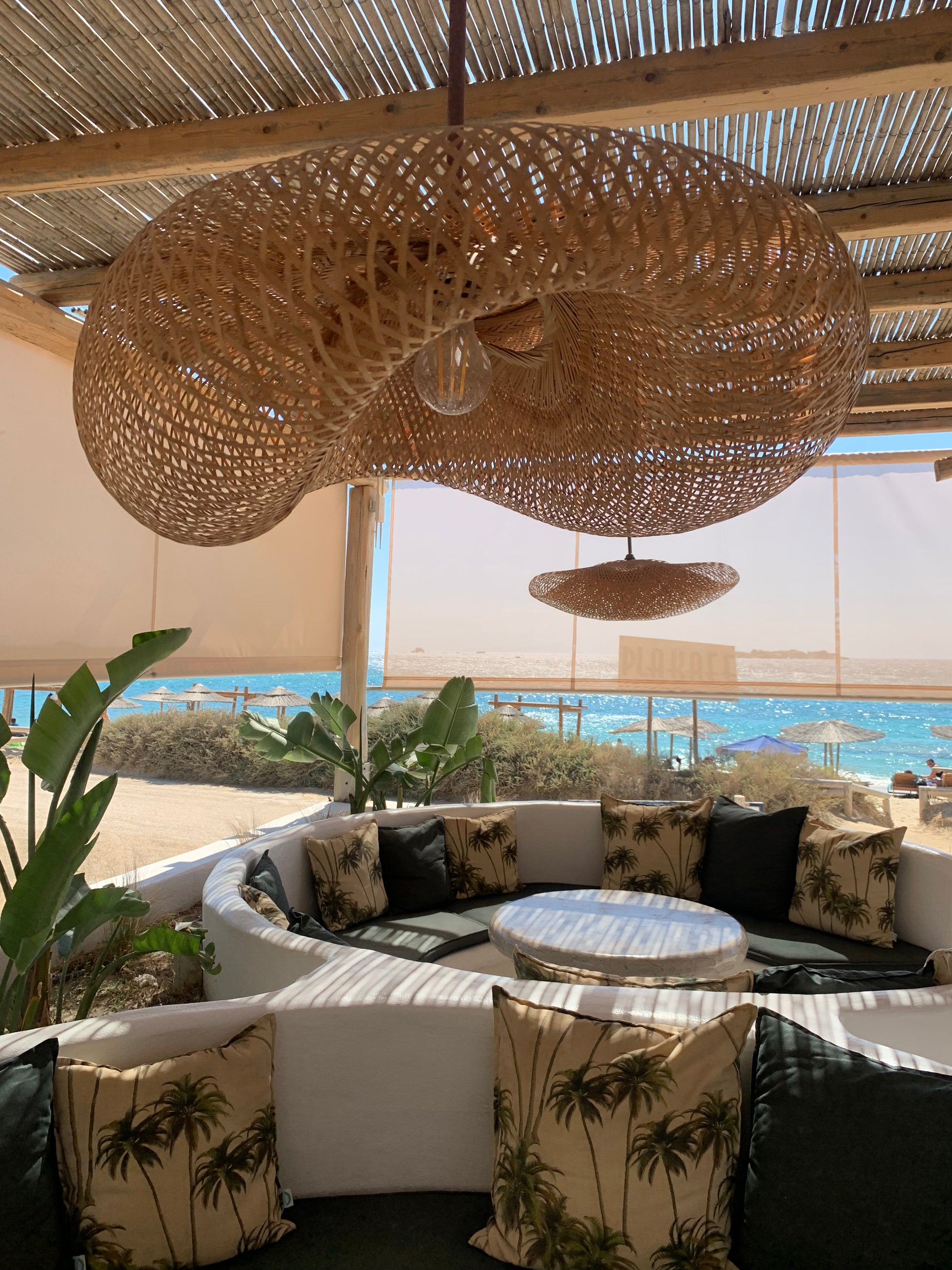 BE SHINE Suspension en bambou tressé ondulée