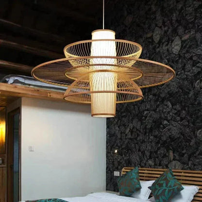 BE SHINE Suspension en bois style asiatique
