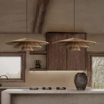 BE SHINE Suspension en osier style japonais