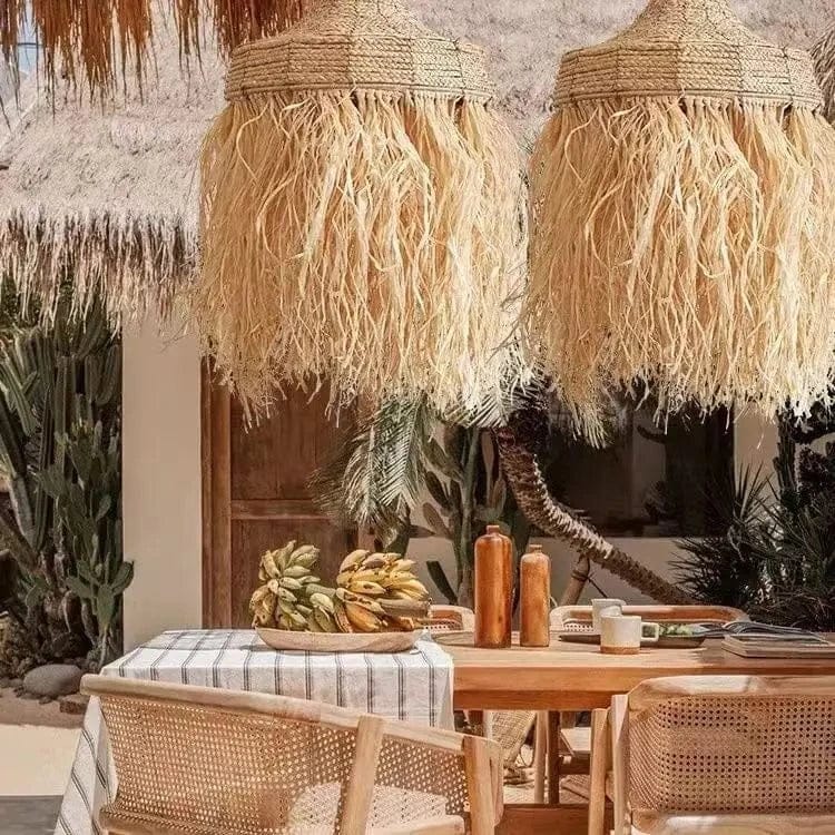 BE SHINE Suspension en paille style bohème