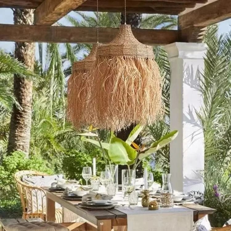 BE SHINE Suspension en paille style bohème
