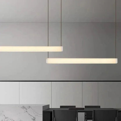 BE SHINE Suspension en pierre albâtre avec descente en cuir