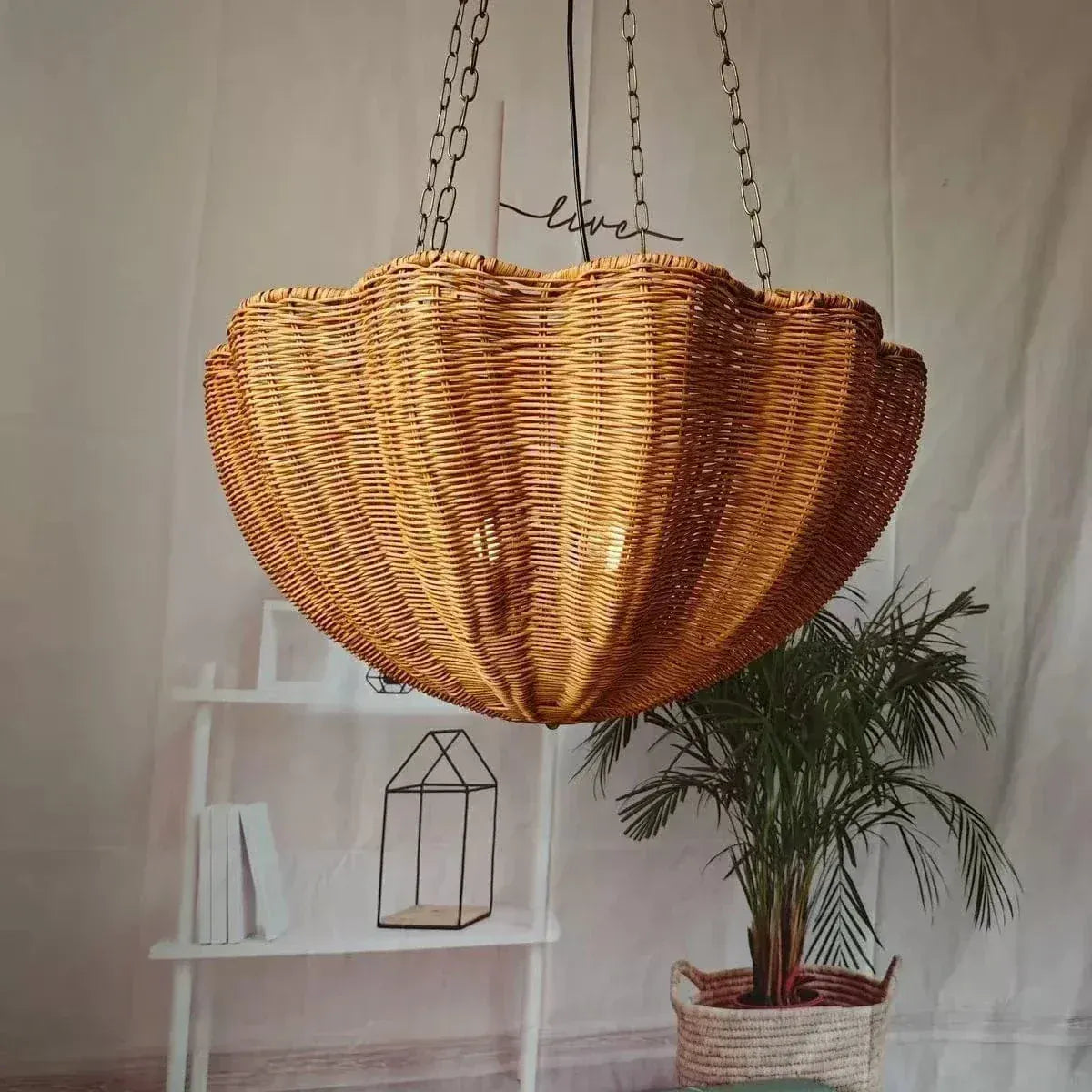 BE SHINE Suspension en rotin parapluie