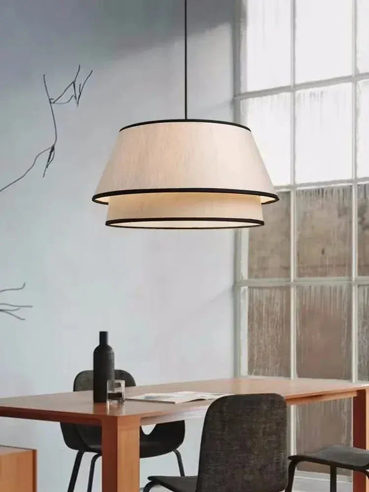 BE SHINE Suspension en tissu abat-jour noir et blanc